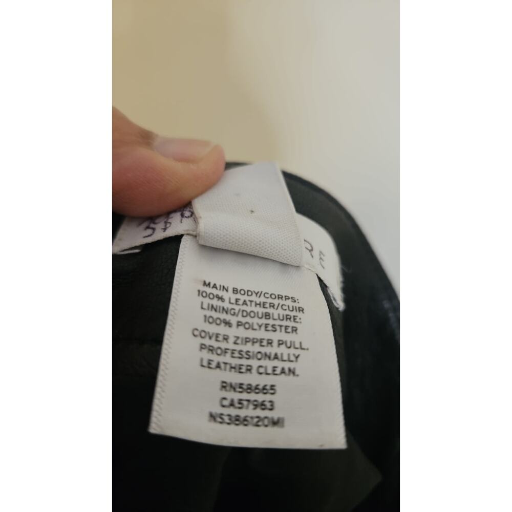 Nordstrom Signature Black Genuine Leather A-Line Knee-Length Skirt Size 12 - Picture 5 of 6